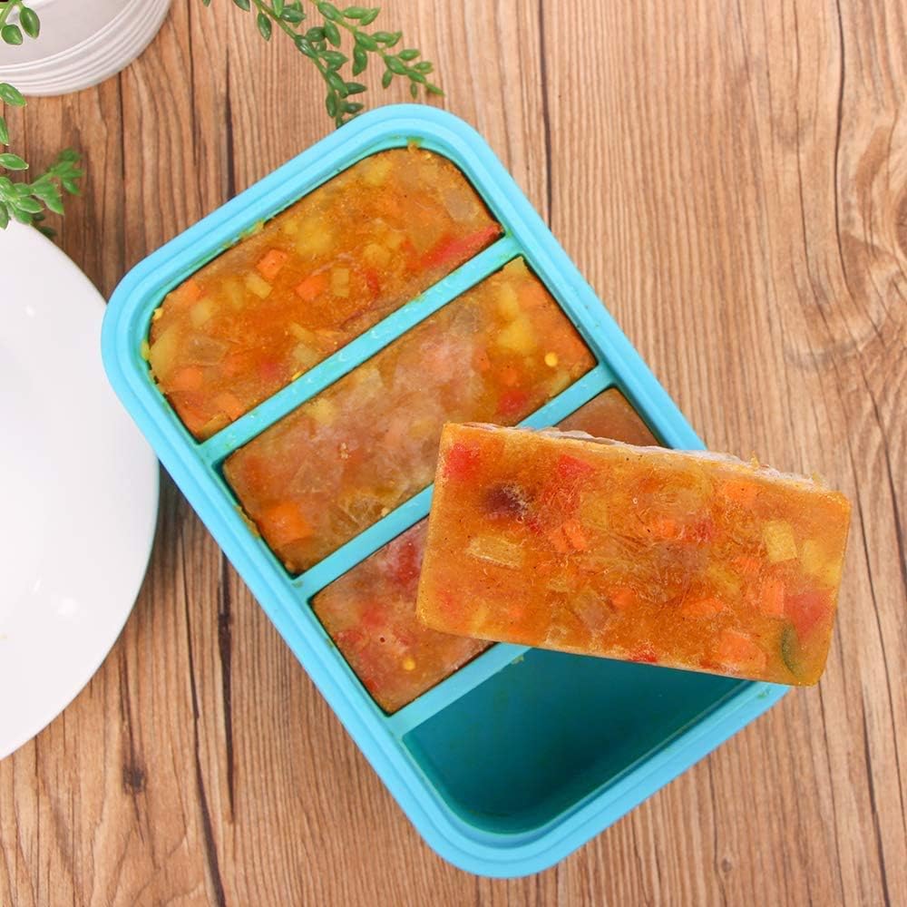 recipiente de silicona para congelar los alimentos en raciones